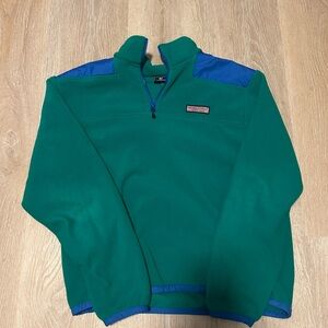 Vineyard Vines Green and Blue Zip Up Sweater